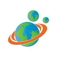 pianeta simbolo icona, logo vettore illustrazione design modello