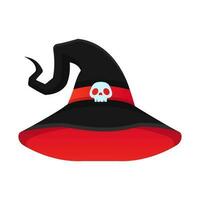 vettore Halloween strega cappello con cranio