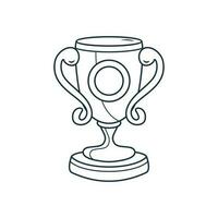 vettore scarabocchio campione trofeo tazza di vincitore mano disegnato elemento schizzo linea stile trofeo tazza