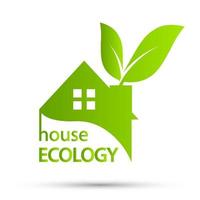 ecologia di simbolo della casa verde vettore