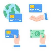 set di icone di carta di credito o di debito 3 vettore relativo al pagamento