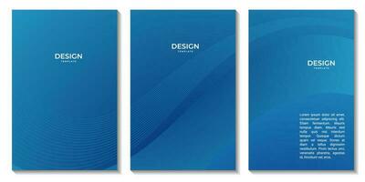 impostato di volantini , copertine design astratto moderno blu onda sfondo vettore