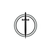 attraversare spade, sciabola e lama logo icona piatto semplice vettore simbolo e indennità icona