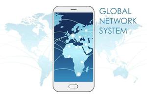 illustrazione di concetto di vettore del sistema di rete globale