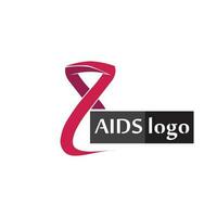 logo del nastro di aiuti e disegno vettoriale della giornata mondiale dell'AIDS