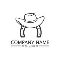 modello di disegno vettoriale icona logo cappello da cowboy