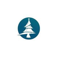 allegro Natale icona albero vettore illustrazione e logo design