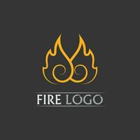 logo e icona del fuoco, elemento fiammeggiante caldo vettore fiamma illustrazione design energia, caldo, avvertimento, segno di cottura, logo, icona, luce, calore di potenza