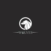 logo lupi, volpe, testa di lupo, animale vetor e logo design illustrazione di cane ruggito selvaggio, astratto per il logo del gioco simbolo testa animale vettore