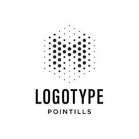 m logo con pointilist concetto e tecnologia vettore