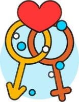 vettore illustrazione di amore coppia Genere simbolo.