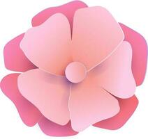 origami rosa carta fiore su bianca sfondo. vettore