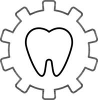 piatto stile dente ambientazione icona nel linea arte. vettore