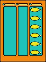 nero linea arte elettronico voto macchina nel verde e arancia colore. vettore