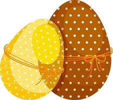 puntini decorato uova legato per arancia filo. vettore