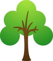 piatto stile albero elemento nel verde e Marrone colore. vettore