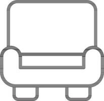 nero schema divano sedia icona su bianca sfondo. vettore