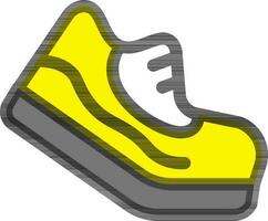 giallo e nero abbigliamento sportivo scarpe icona su bianca sfondo. vettore