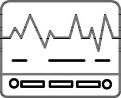 illustrazione di ecg macchina icona nel magro linea arte. vettore