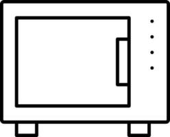 microonde o forno icona nel nero linea arte. vettore