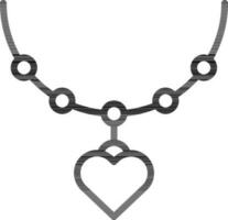piatto stile cuore forma medaglione o pendente icona nel linea arte. vettore