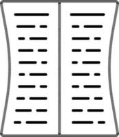 Aperto libro icona nel nero schema. vettore