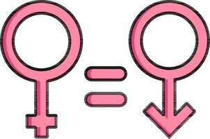 pari maschio e femmina simbolo icona nel rosa colore. vettore