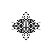tribale, classico, nero, etnico tatuaggio icona illustrazione vettoriale design logo