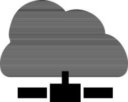 glifo icona di nube informatica. vettore