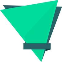 Doppio triangolare forma nastro nel verde colore. vettore