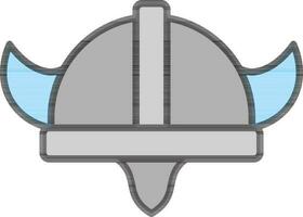 vichingo casco icona nel grigio e blu colore. vettore