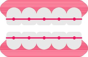 illustrazione di denti bretelle icona nel rosa e leggero grigio colore. vettore