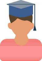 illustrazione di senza volto la laurea ragazzo indossare sparviere icona. vettore