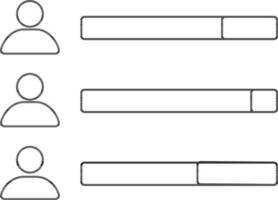 personaggio di candidati classifica nel nero linea arte. vettore