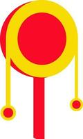 rosso e giallo colore di adornmen icona per nuovo anno concetto. vettore