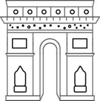 illustrazione di arco de triomphe icona magro linea arte. vettore