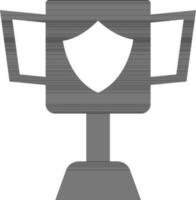 trofeo tazza icona con scudo. vettore