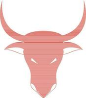rosso colore di Toro viso nel Toro di zodiaco cartello. vettore
