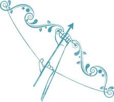 floreale design di arco nel mano di zodiaco cartello. vettore