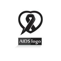 logo del nastro di aiuti e disegno vettoriale della giornata mondiale dell'AIDS