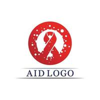 logo del nastro di aiuti e disegno vettoriale della giornata mondiale dell'AIDS