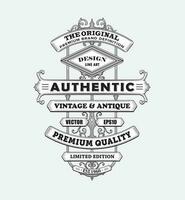 Vintage ▾ occidentale antico telaio etichetta tipografia confine vettore illustrazione