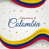 Colombia indipendenza giorno saluto sfondo con tradizionale modelli vettore