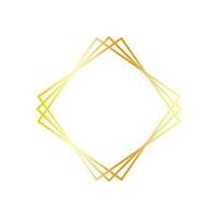 magro d'oro geometrico telaio isolato su bianca sfondo. metallico pendenza Vintage ▾ rombo sagomato foto telaio. vettore