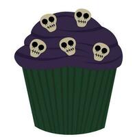 Halloween Cupcake cranio vettore