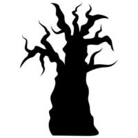 Halloween nero albero pauroso vettore