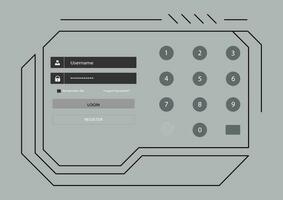 vettore illustrazione di accesso e parola d'ordine modulo su grigio sfondo. piatto design icona isolato.