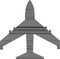piatto nero cartello o simbolo di un' aereo. vettore