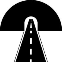 semi circolare tunnel icona nel nero colore. vettore