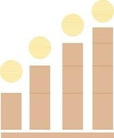 crescita grafico nel Marrone e giallo colore. vettore